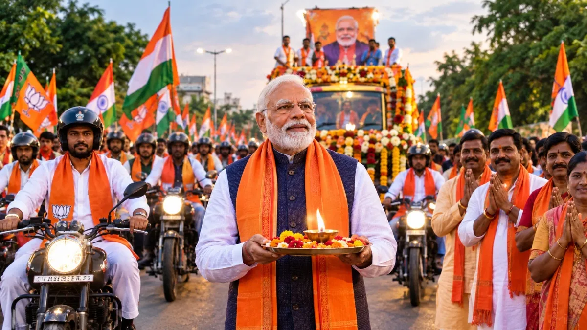 pm-modi-76th-birthday-vadnagar-varanasi-bike-seva-yatra-kankaria-aashirwad-no-divo